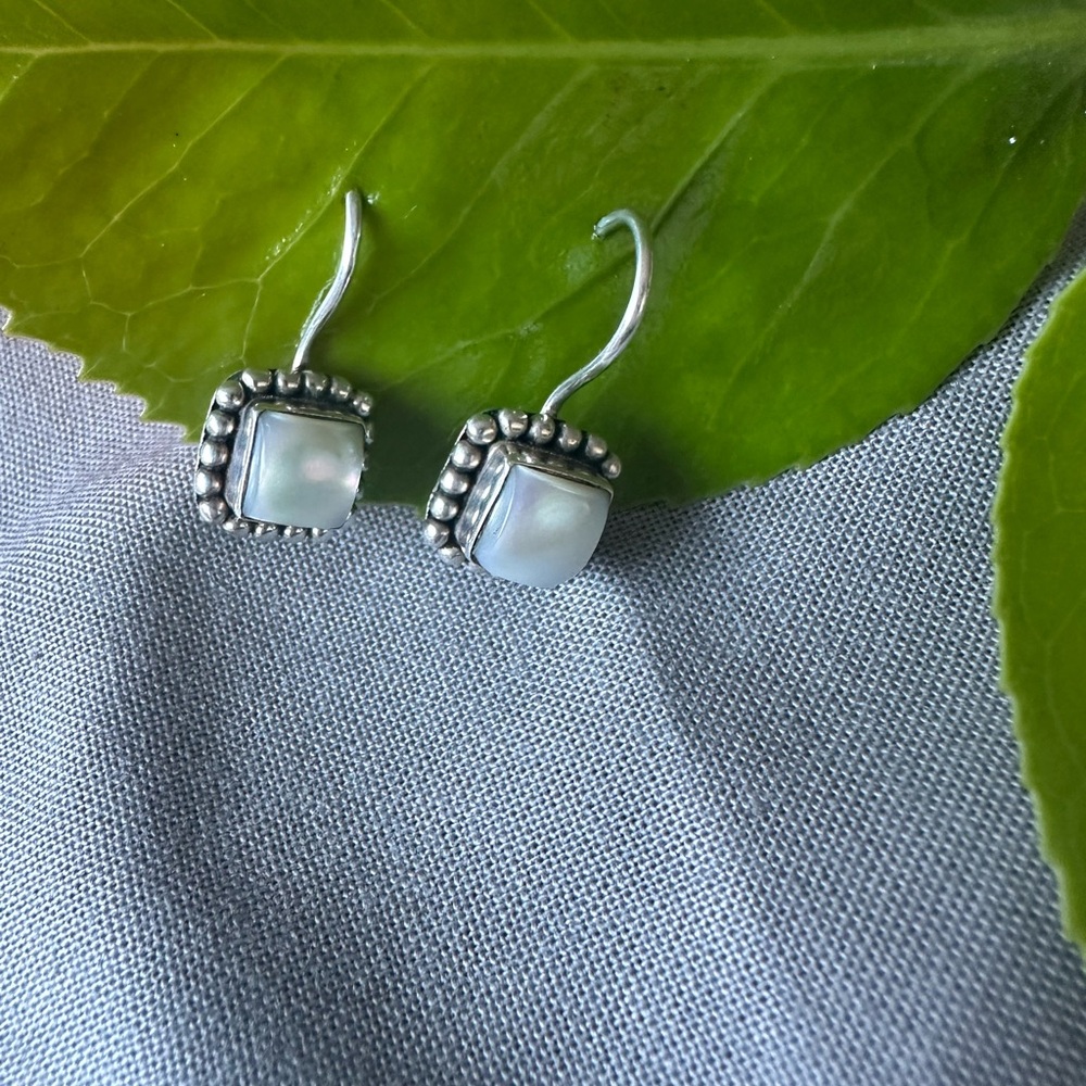 Silpada  W1394 Elegant sterling Silver and White Pearl Earrings